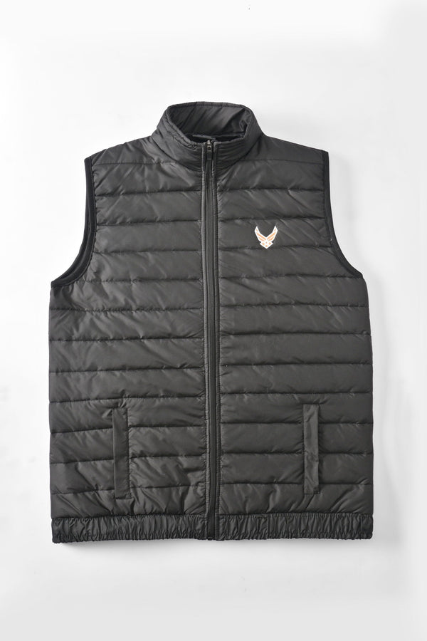 Elo Burnt Soul Men's Logo Embroidered Puffer Gilet Black
