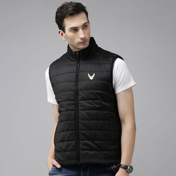 elo Burnt Soul Men's Logo Embroidered Puffer Gilet Black