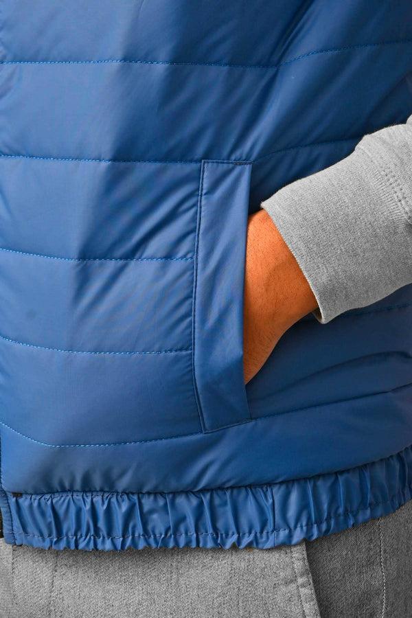 Elo Burnt Soul Men's Phoenix Embroidered Body Warmer Puffer Gilet Royal