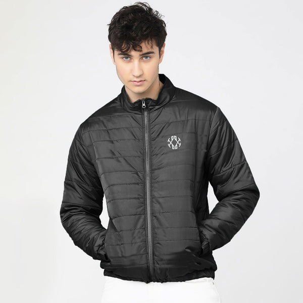 elo Burnt Soul Men's Spitak Embroidered Design Puffer Jacket Black Spitak