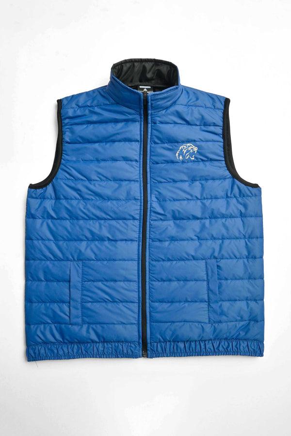 Elo Burnt Soul Men's Tiger Embroidered Body Warmer Puffer Gilet Royal