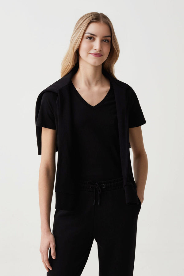 Elo BYD Signature Comfort: Women's Premium Cotton Blend V-Neck Tee White