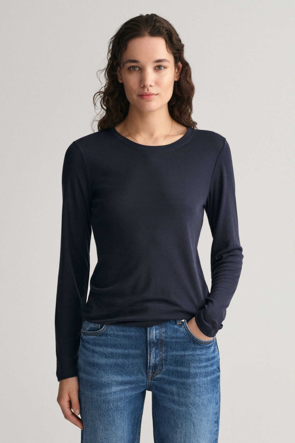 Elo BYD Women's Long-Sleeve Tee: Elegance In 100% BCI Combed Cotton Black