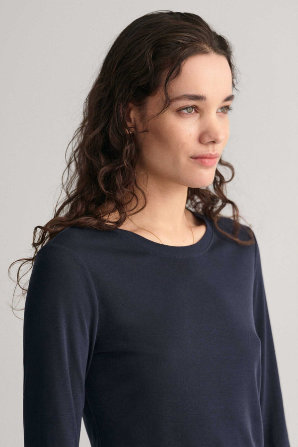 Elo BYD Women's Long-Sleeve Tee: Elegance In 100% BCI Combed Cotton Black