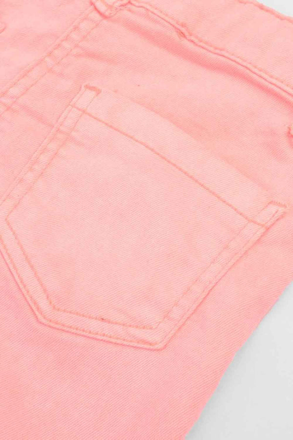 Elo Candy Denim Girl's Lagos Denim Shorts Coral Pink