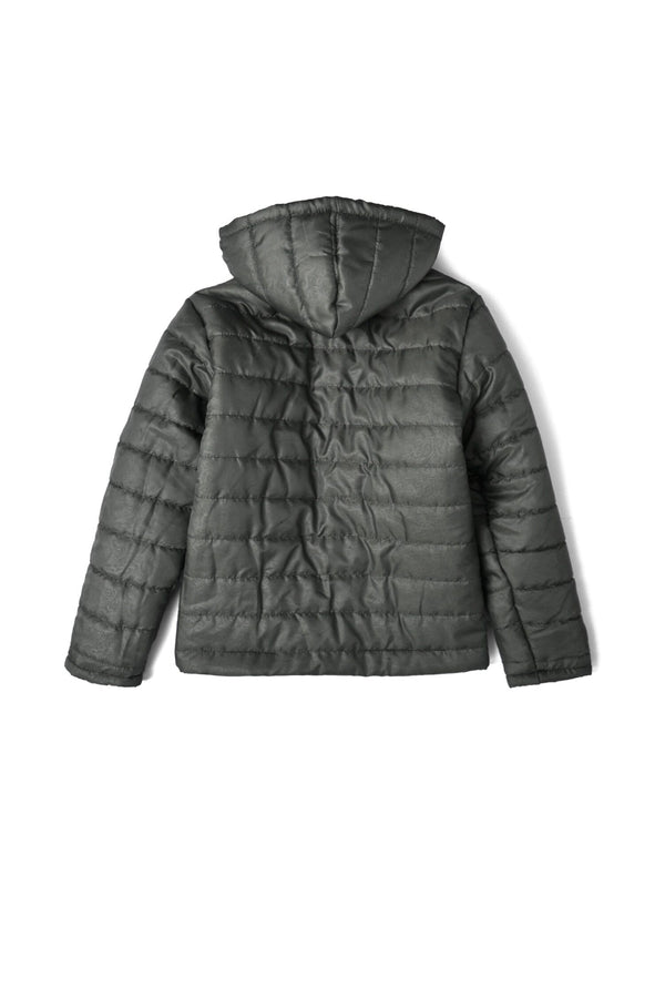 Elo Cut Label Boy's Paisley Pattern Hooded Puffer Jacket Graphite