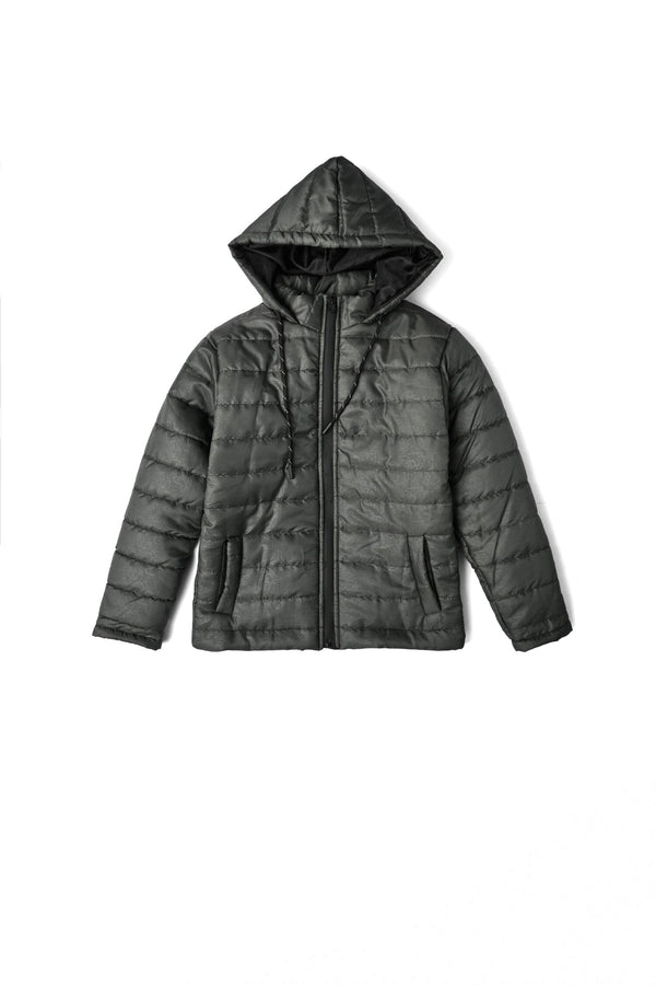 elo Cut Label Boy's Paisley Pattern Hooded Puffer Jacket Graphite