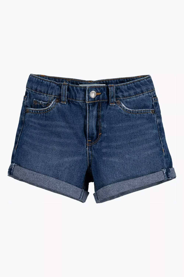 Elo Cut Label Girl's Folded Bottom Denim Shorts Sky