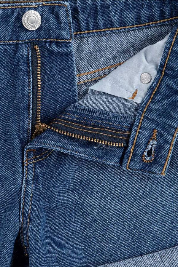 Elo Cut Label Girl's Folded Bottom Denim Shorts Sky