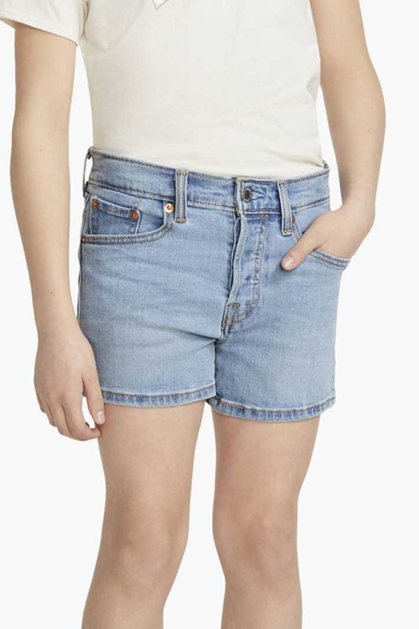 elo Cut Label Girl's Folded Bottom Denim Shorts Sky