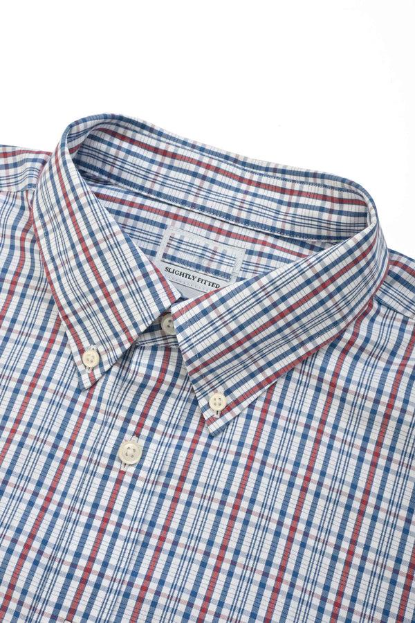 Elo Cut Label Men's Contrast Check Design Formal Shirt