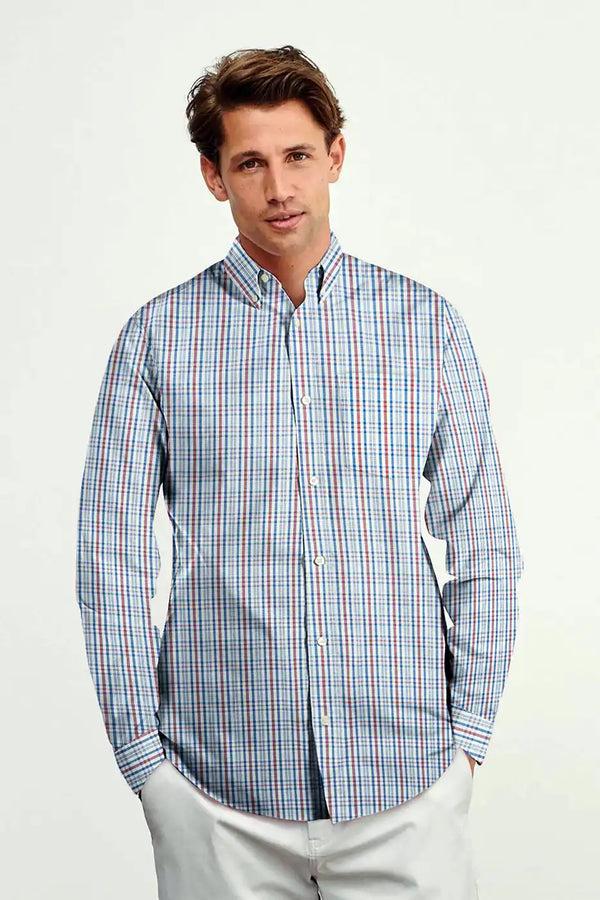 elo Cut Label Men's Contrast Check Design Formal Shirt
