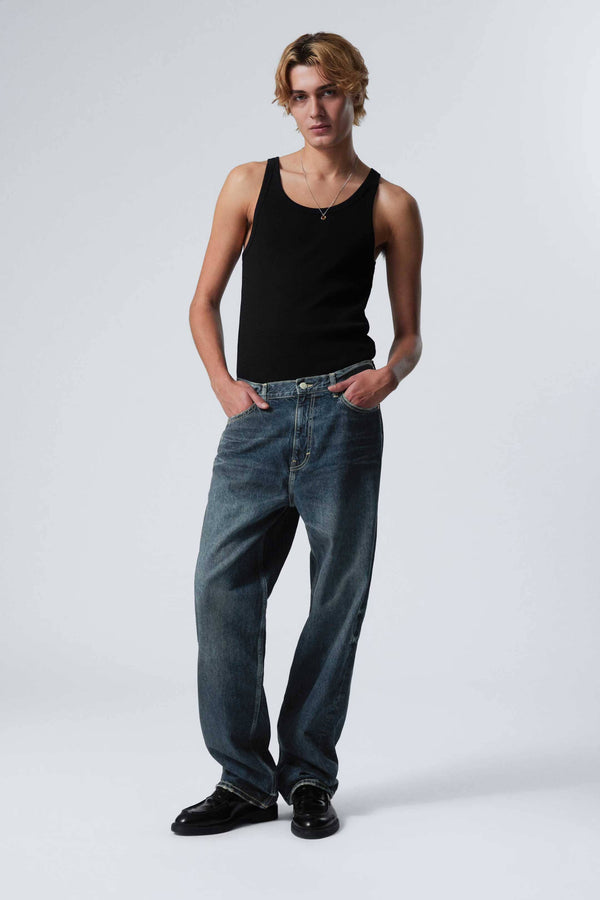 Elo Cut Label Men's Galaxy Loose Straight Leg Jeans Dark Blue