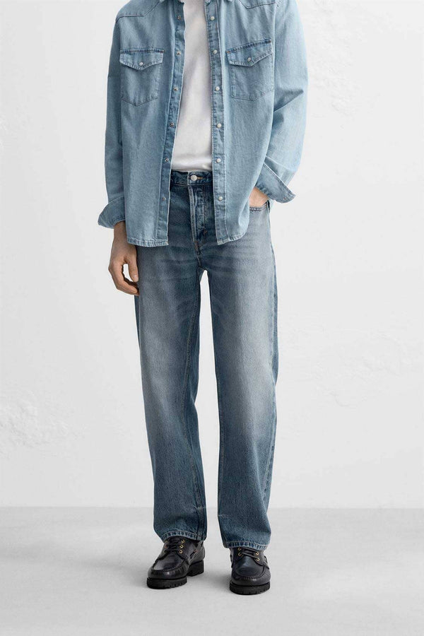 elo Cut Label Men's Limerick Regular Fit Denim Blue