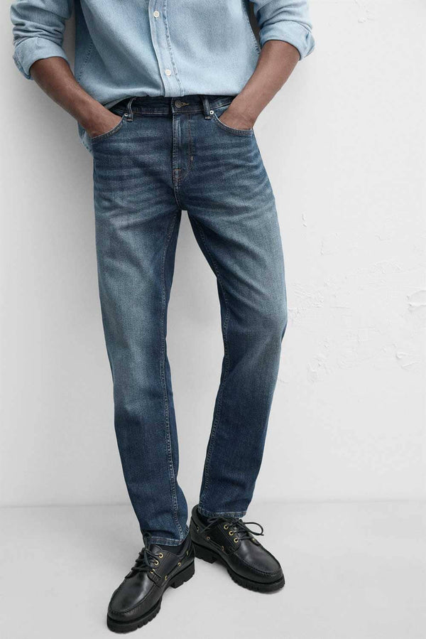 elo Cut Label Men's Premium Regular Fit Denim Dark Blue