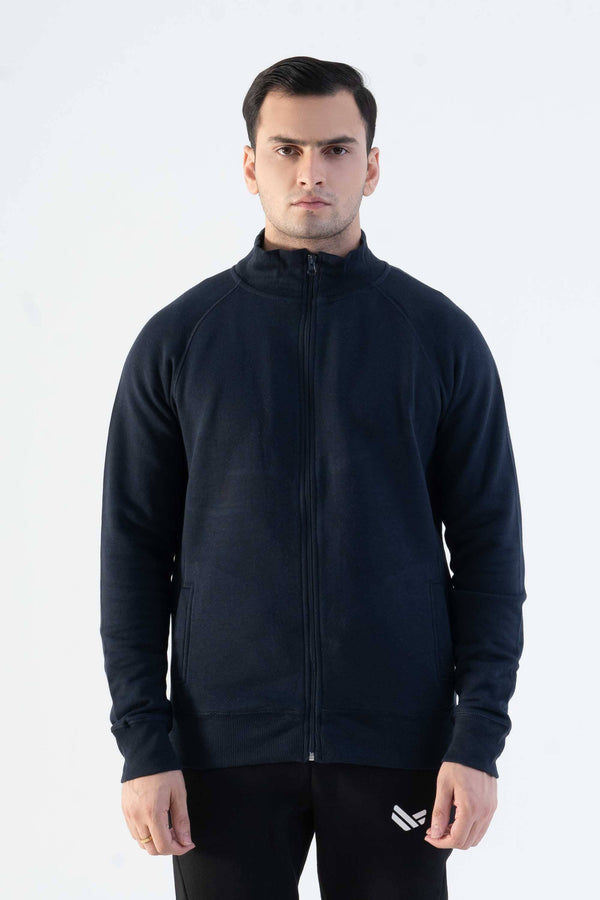 elo Cut Label Men's Raglan Sleeve Fleece Full Zipper Jacket Navy