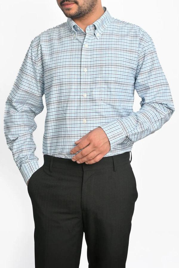 elo Cut Label Men's Wroclaw Check Design Formal Shirt