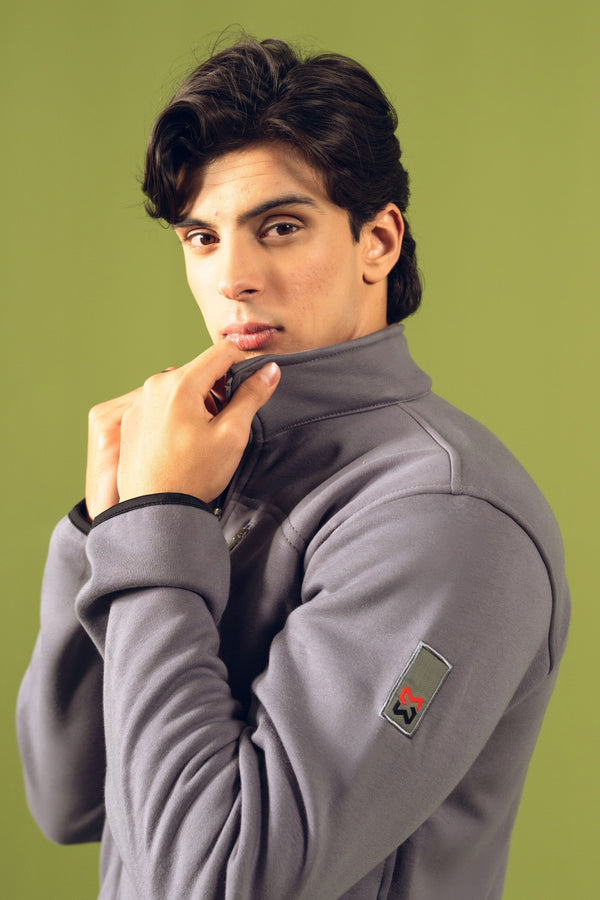 Elo Cut Label Men's Zipper Fleece Jacket Stealth Grey