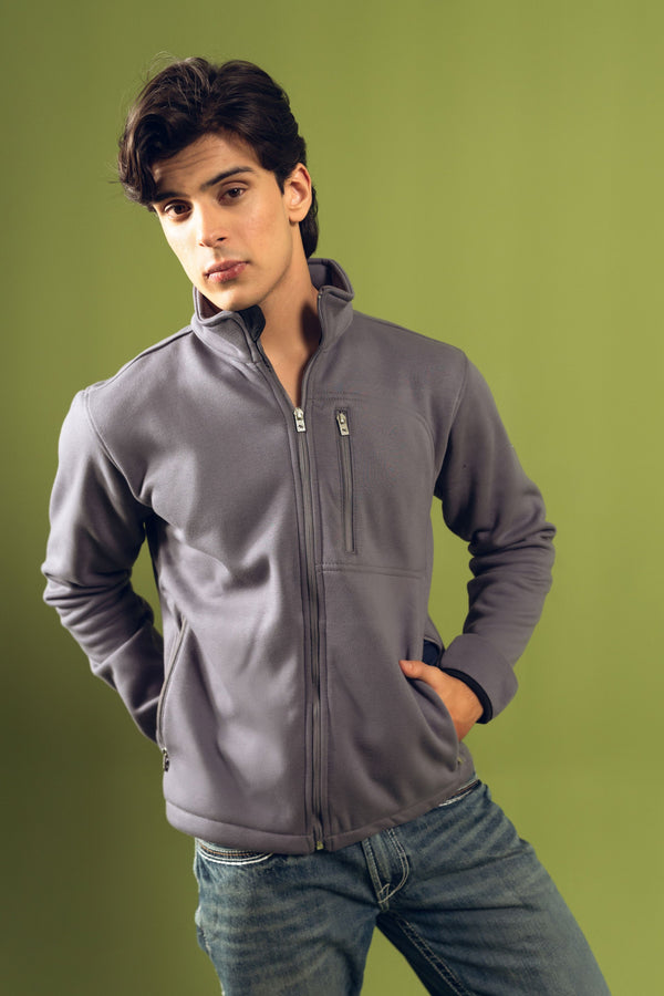 elo Cut Label Men's Zipper Fleece Jacket Stealth Grey