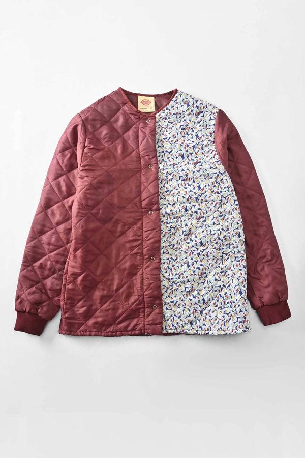 elo Cut Label Women's Contrast Style Minor Fault Quilted Zipper Jacket Maroon