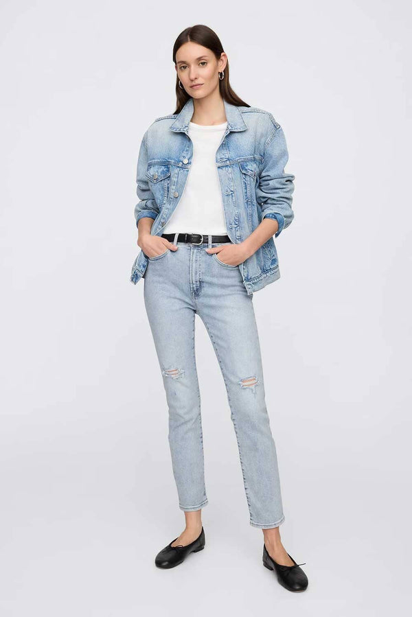 Elo Cut Label Women's Distressed Regular Fit Denim Sky