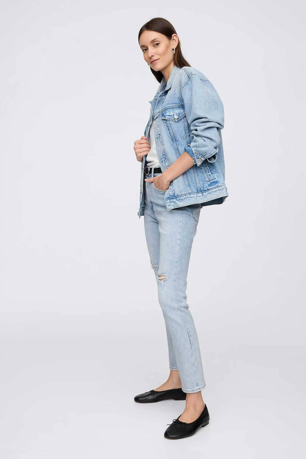 Elo Cut Label Women's Distressed Regular Fit Denim Sky