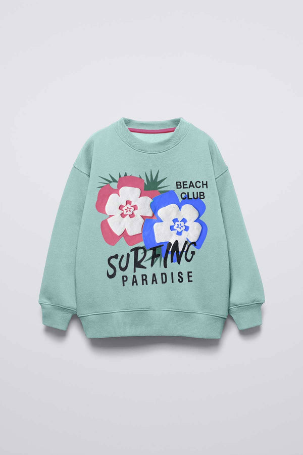 elo Cutie Kid's Beach Club Fleece Sweatshirt Light Turquoise