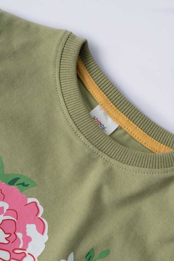 Elo Cutie Kid's Beautiful Printed Tee Shirt Mint Green