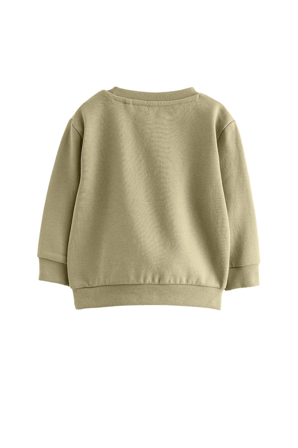 Elo Cutie Kid's Rabbit Printed Fleece Sweat Shirt Olive