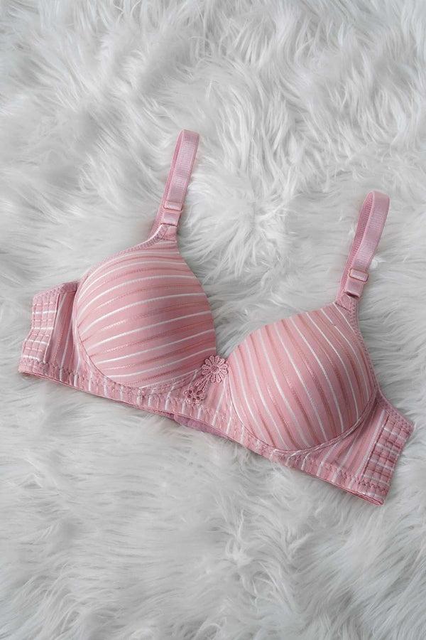 Elo Dailsanhu Women's Striped Padded Bra Light Peach