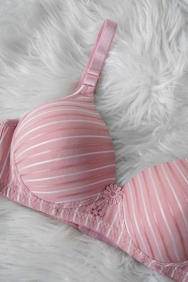 Elo Dailsanhu Women's Striped Padded Bra Light Peach