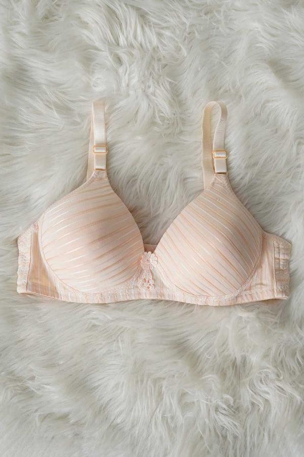 elo Dailsanhu Women's Striped Padded Bra Light Peach