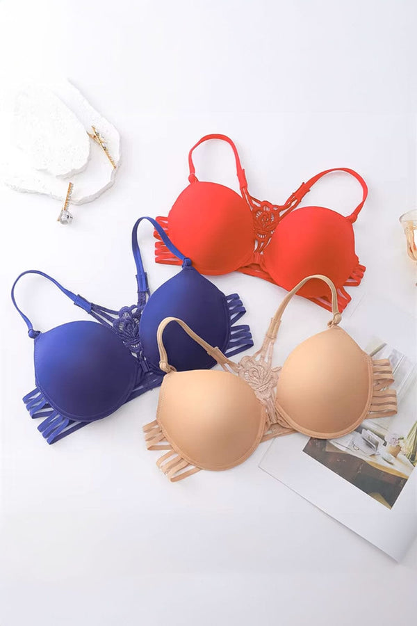 Elo Daimeidi Women's Open Front Wired Padded Bra Black