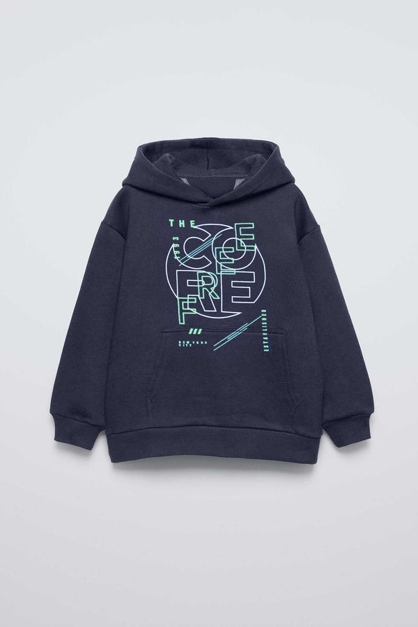 elo Delta Kid's Core Free Printed Pullover Hoodie Navy