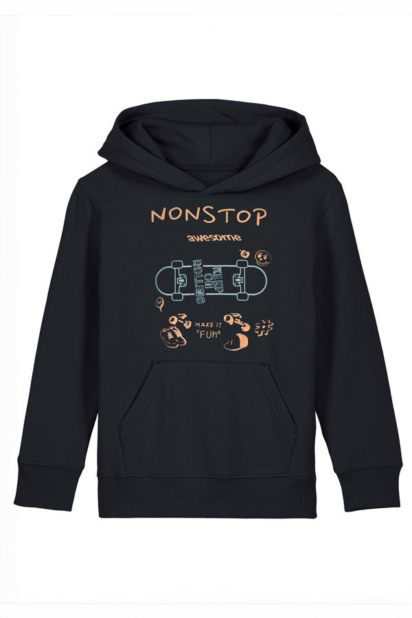 elo Delta Kid's Non Stop Printed Pullover Hoodie Black