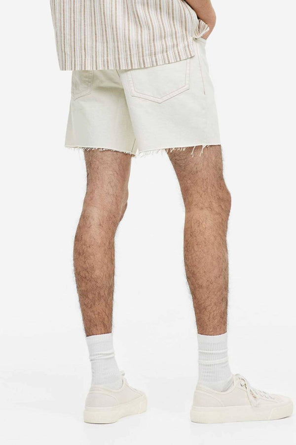 Elo Denim By Tu Men's Bermuda Denim Shorts Off White