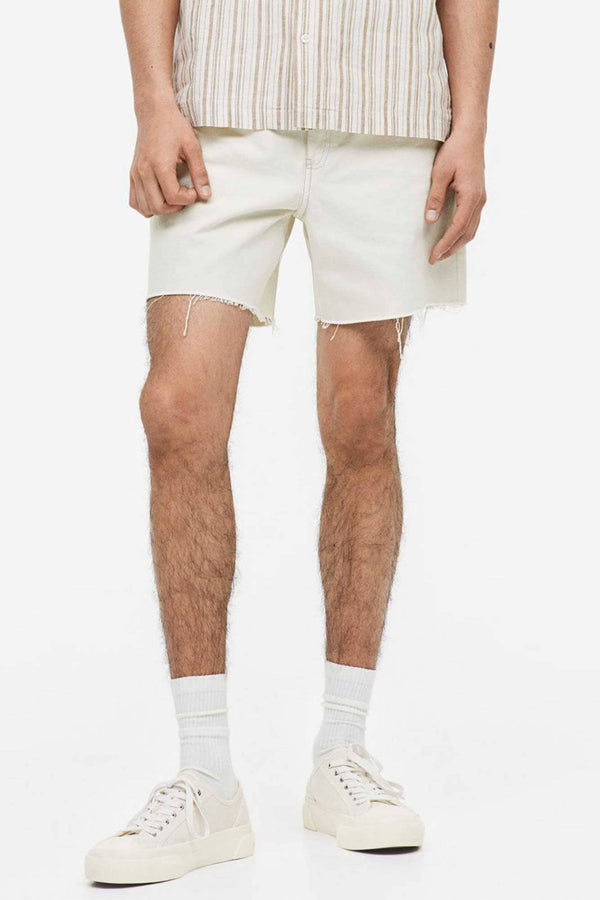 Elo Denim By Tu Men's Bermuda Denim Shorts Off White