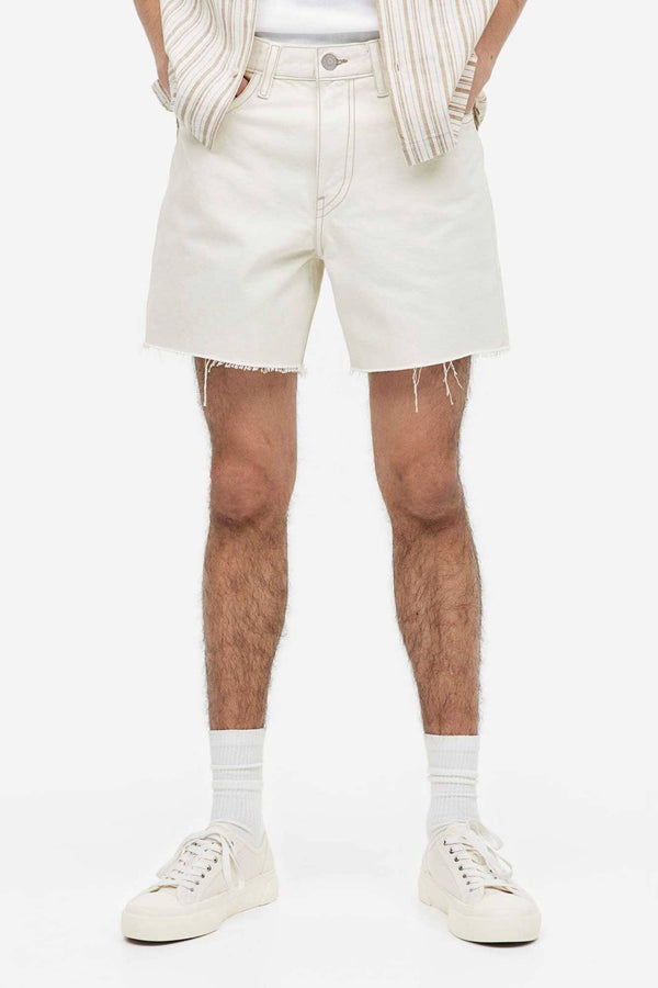 elo Denim By Tu Men's Bermuda Denim Shorts Off White