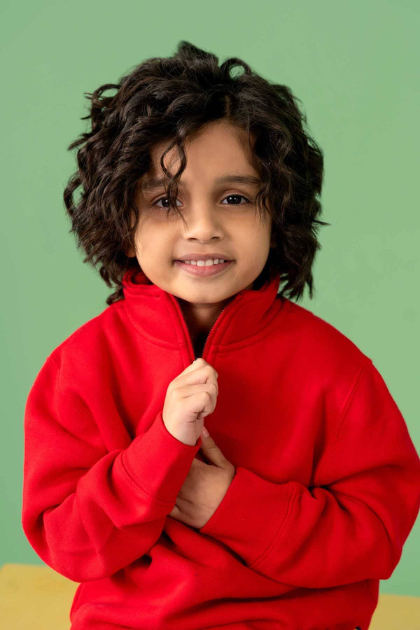 Elo Dennis Kid's Fleece Quarter Zipper Sweatshirt Navy