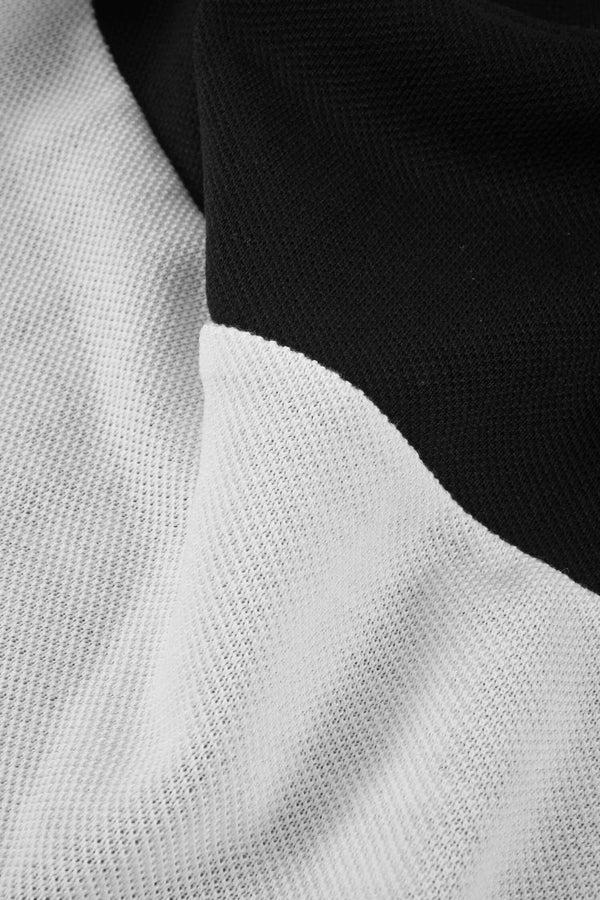 Elo Dongtan Men's Contrast Panel Style Crew Neck Tee Shirt Black & White