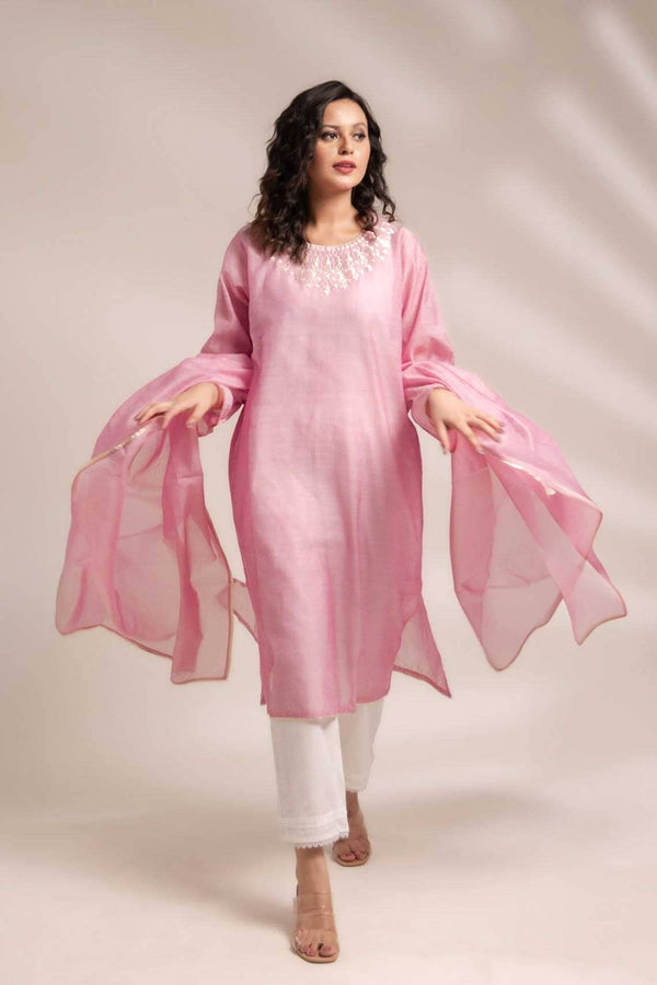 Elo East West By Polo Republica Women’s 2 Pcs Shirt & Dopatta Sky