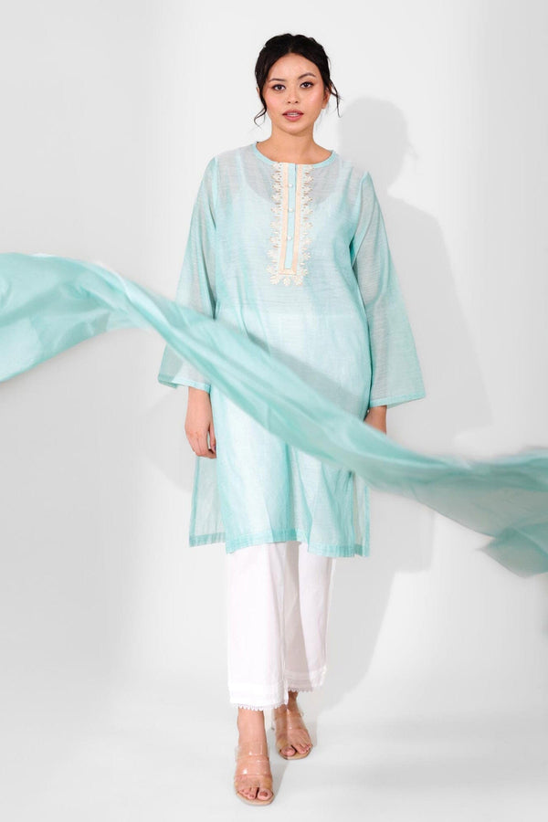 elo East West Women’s 2 Pcs Dupata Shirt Set Turquoise