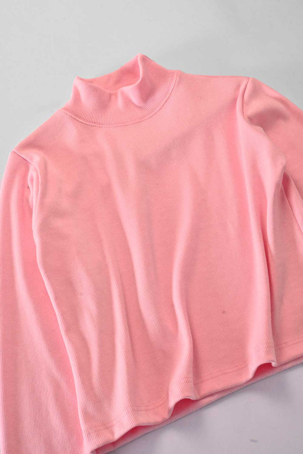 Elo East West Women's Cropped Turtle Neck Sweatshirt Teal