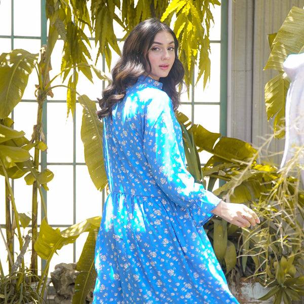 Elo East West Women's Floral Printed Flowy Dress Black