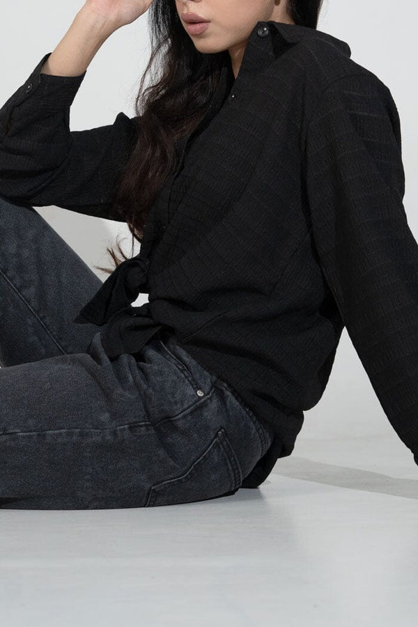 Elo East West Women's High Low Hem Casual Top Black