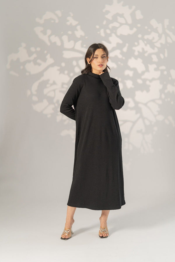 Elo East West Women's High Neck Long Maxi Dress Slate Grey