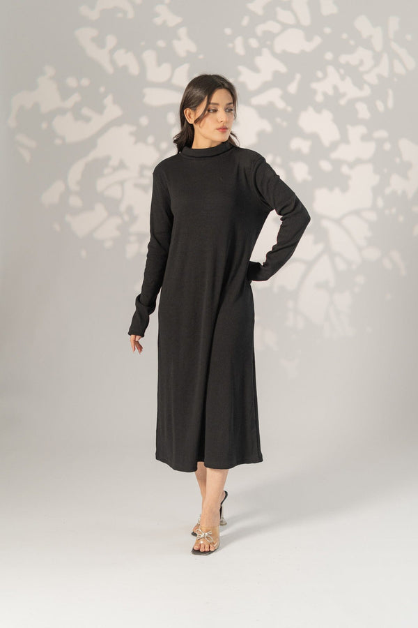 Elo East West Women's High Neck Long Maxi Dress Slate Grey