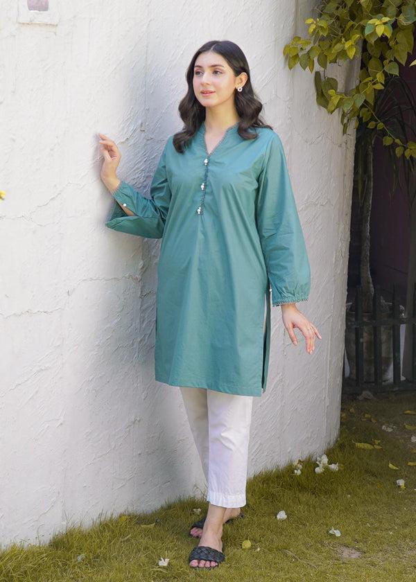 Elo East West Women’s Lace Style V-Neck Kurti Lilac