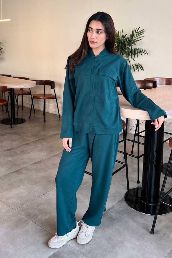 Elo East West Women's Pique CO-Ord Set Light Turquoise