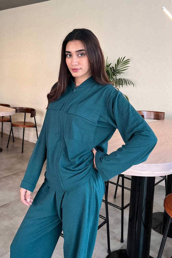 Elo East West Women's Pique CO-Ord Set Light Turquoise